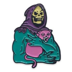 -Skeletor and his cat Flair Lapel Jacket pin retro